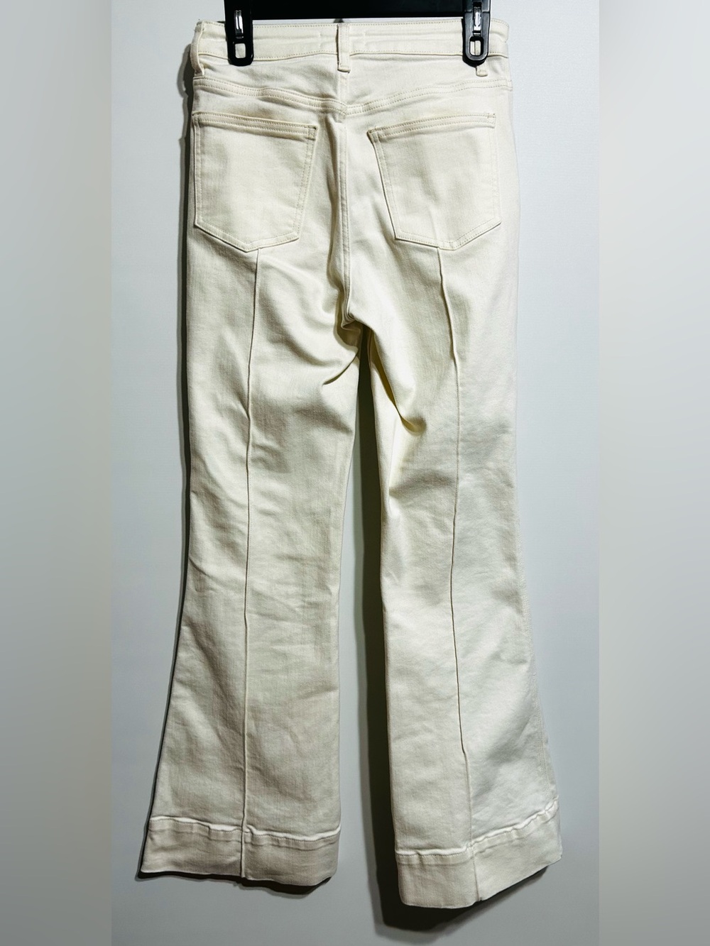 Women’s Cream Boot-Cut Jeans with Front Seams - Picture 4 of 4